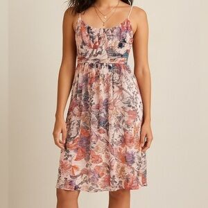 Maeve colorful floral lace dress